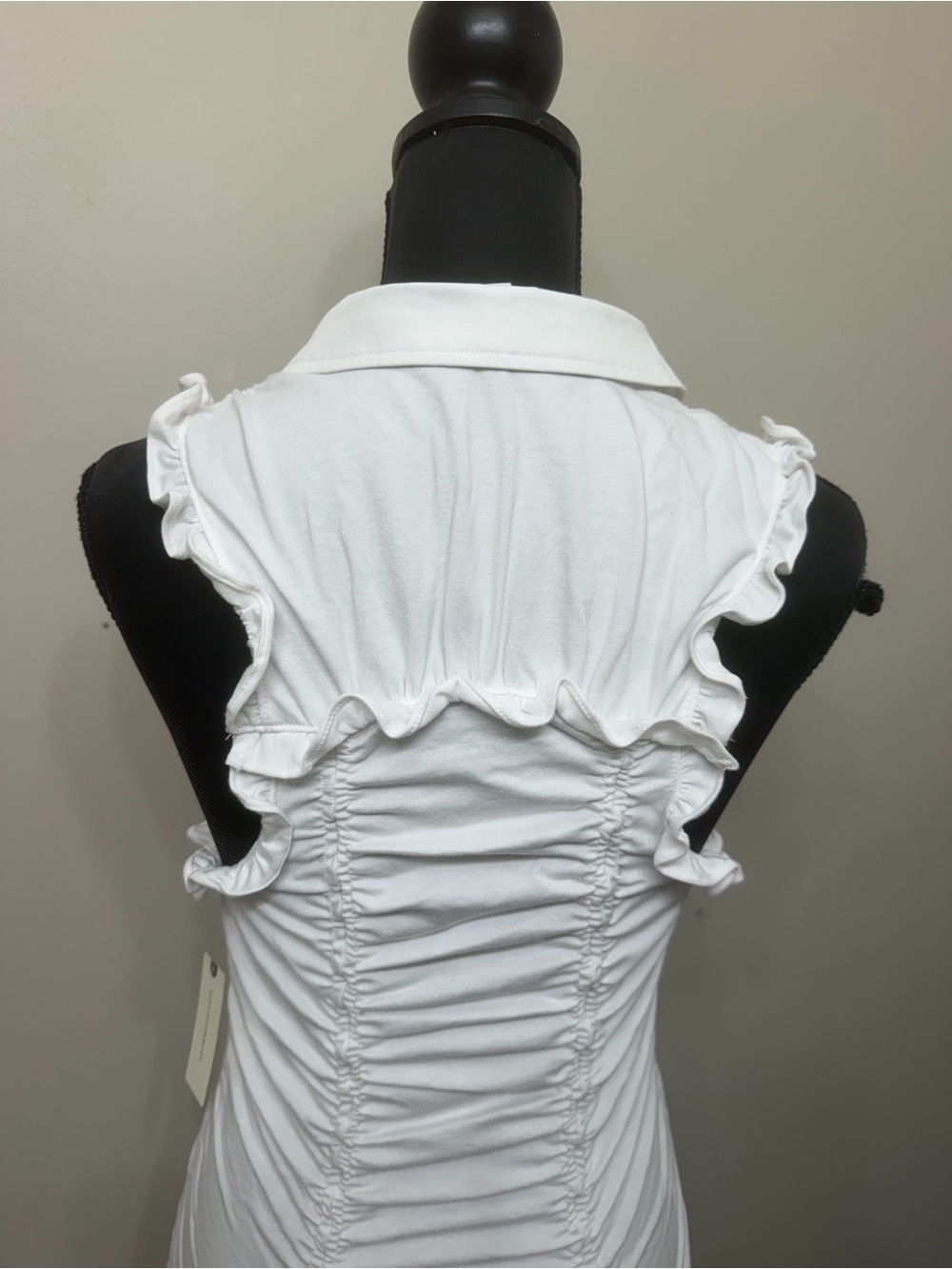 NWT Anthropologie by Daily Practice Women’s White Sleeveless Ruffled Dress M - Picture 7 of 11